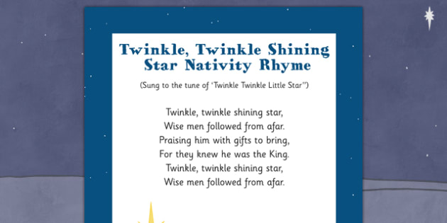 Twinkle Twinkle Shining Star Nativity Song Rhyme
