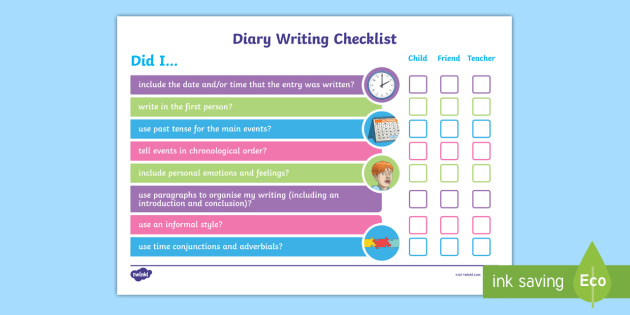 Diary Writing Year 6 Success Criteria KS2 Resources