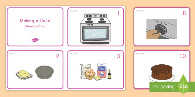 Sequencing Cards Making A Cake teacher Made 