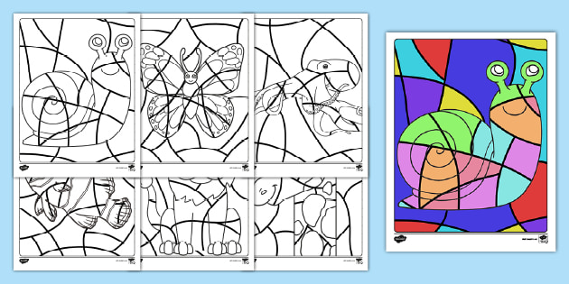 Cubism Coloring Activity (teacher made) - Twinkl