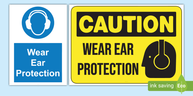 FREE! - Hearing Protection Symbol Posters | Display Posters | Twinkl