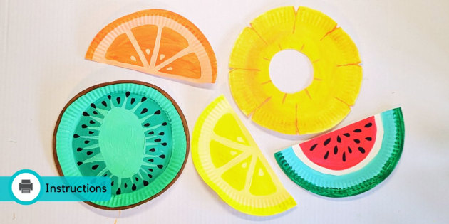 Paper Plate Fruit Slices  Food Crafts (teacher made)