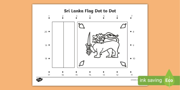 free sri lanka flag dot to dot worksheet teacher made