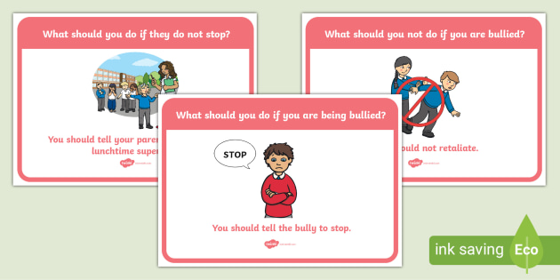 what-to-do-if-bullied-display-posters-teacher-made