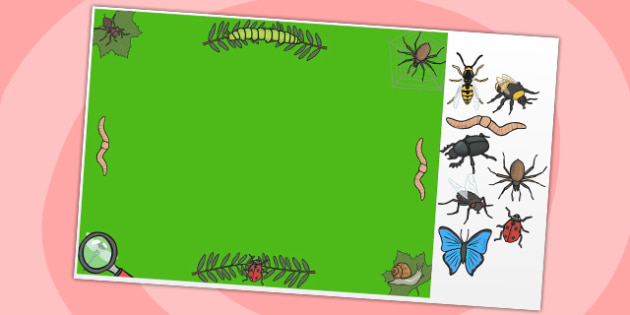 Minibeast Themed Editable PowerPoint Background Template - minibeast