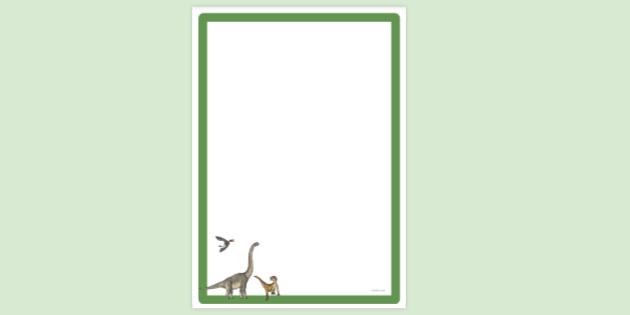 FREE! - Simple Blank Printable Dinosaur Page Border