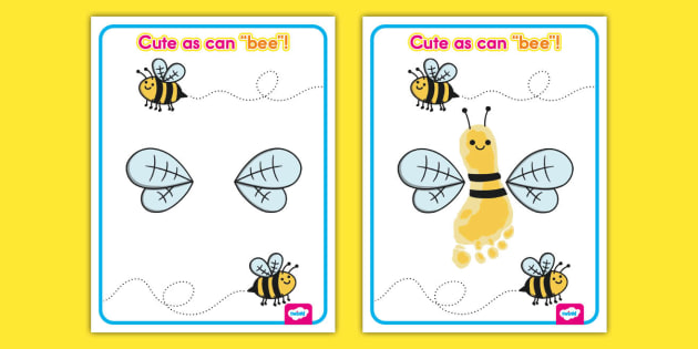 Cute as Can Bee! Baby Room Footprint Craft