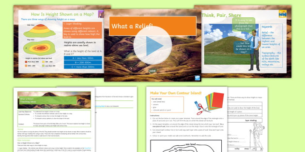 Map Skills Lesson Pack Topographic Worksheets Powerpoint