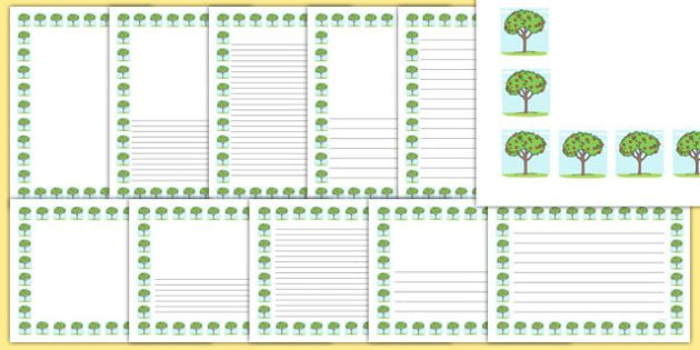 Spring Tree Portrait Page Borders- Portrait Page Borders - Page