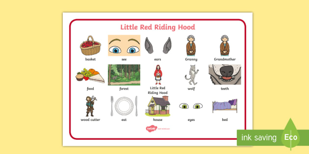 Little Red Riding Hood Word Mat Teacher Made