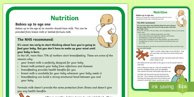 infants nutritional habits