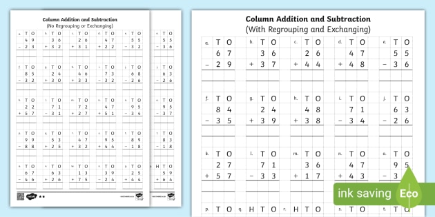 maths-2-digit-column-addition-and-subtraction-worksheet