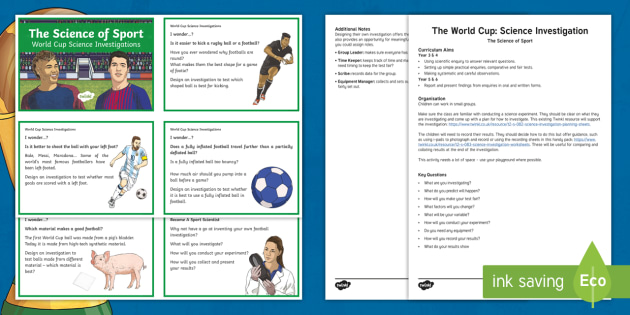 The Science of Sport 3-6 World Cup Science Experiments Resource Pack