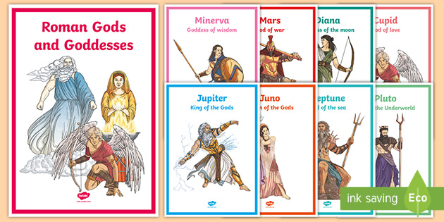 Roman Gods Display Posters Including Vulcan God Picture