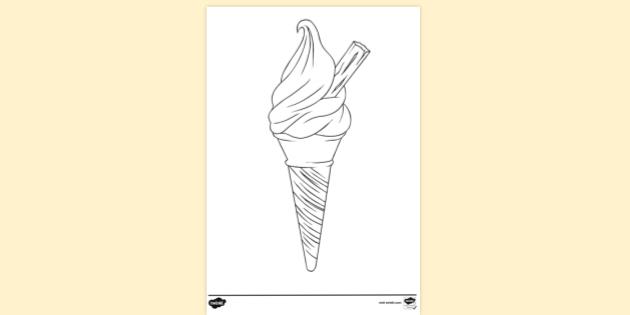 FREE! - Ice Cream Cone Colouring Page To Print | Colouring Sheets