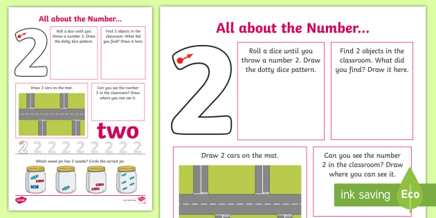 all about the number 2 worksheet teacher made