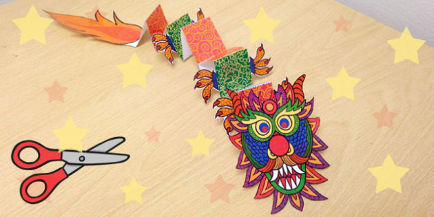 Lunar New Year Paper Craft Dragon (teacher made)