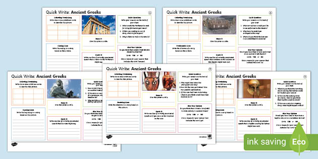 KS2 Ancient Greeks Quick Write Activity Mat Pack