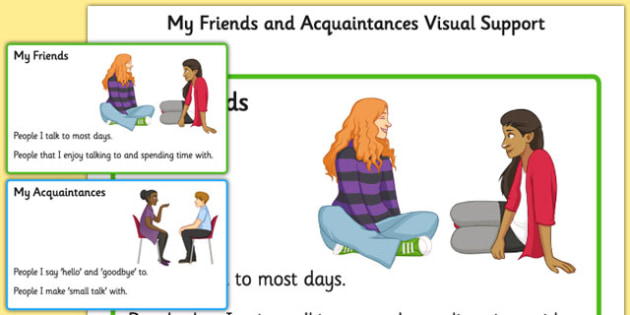 Ks3 My Friends And Acquaintances Visual Support