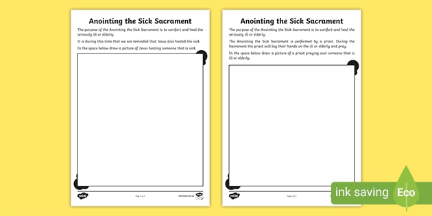 anointing the sick sacrament worksheets teacher made