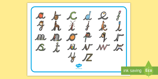 Cursive Alphabet Letter Shapes Word Mat Cursive Alphabet Letter Shapes Word