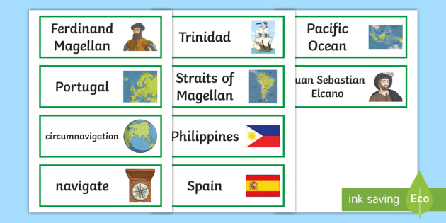 Ferdinand Magellan Word Cards (teacher made)