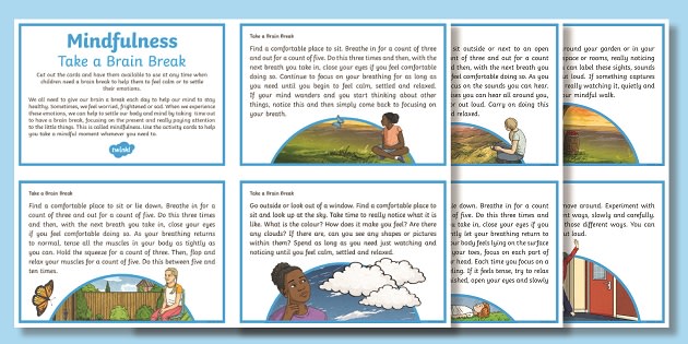 Take a Brain Break Activity Cards | Mindfulness Activities