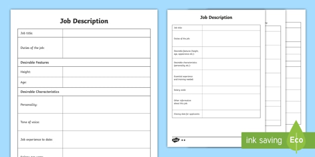 Job Duties Template from images.twinkl.co.uk