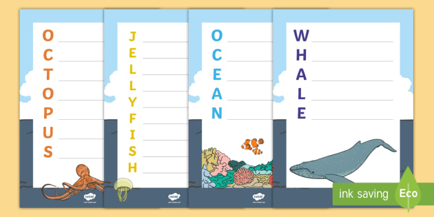 Ocean Acrostic Poems Writing Template Teacher Made