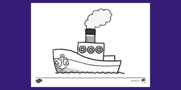 FREE! - Big Boat Colouring Page | Colouring Sheets