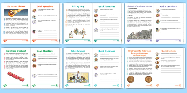 Year 6 English Reading Comprehensions 60 Second Reads