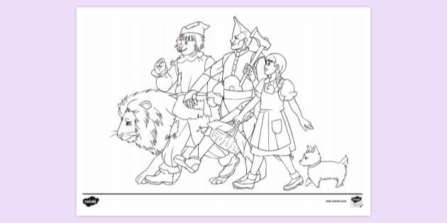 scarecrow coloring page wizard of oz