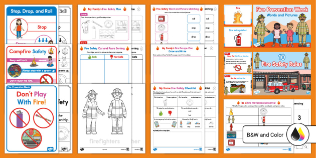 Early Childhood Fire Prevention Activity Pack (teacher made)