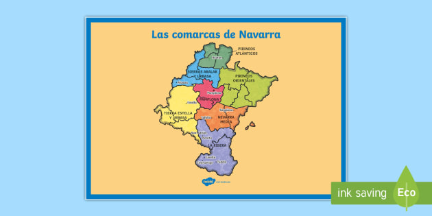 Póster DIN A2: Las comarcas de Navarra (teacher made)