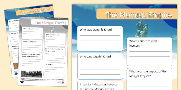 Genghis Khan And The Mongols Worksheet