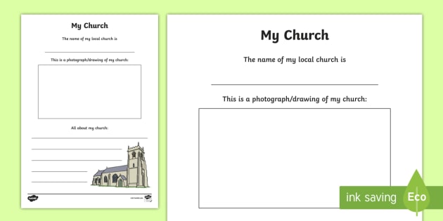 My Church Write Up Worksheet / Worksheet (teacher made)