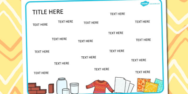 Materials Themed Editable Word Mat (teacher made)
