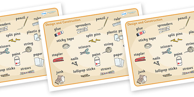 Design and Construction Word Mat - design and construction