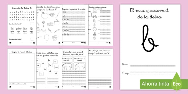 Quadernet De Lectoescriptura: La Lletra B - Catalán