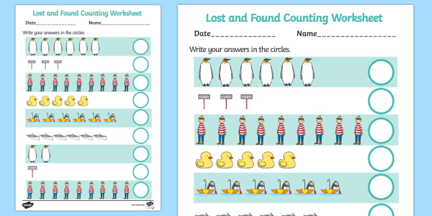 Counting Sheet to Support Teaching on Lost and Found