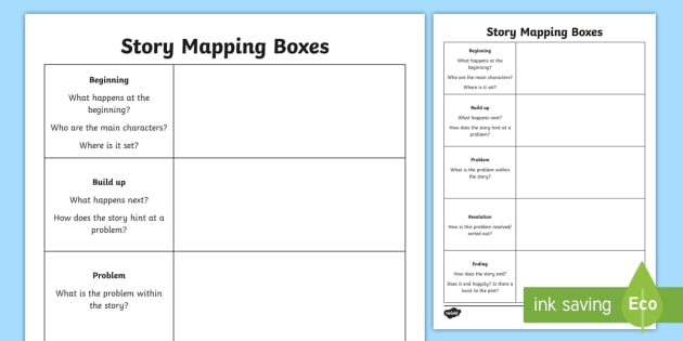 Story Mapping Boxes Worksheet - boxing up a story, talk 4 