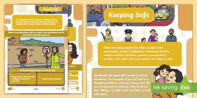 Keeping Safe Reading Comprehension (teacher made)