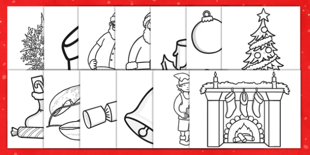 Christmas Colouring Printable Templates - KS1 (teacher made)