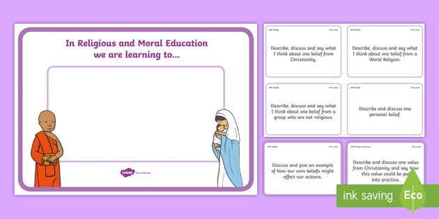 'We are Learning To' First Level RME Display Poster - Religious and Moral
