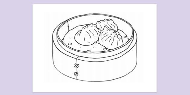 Free! - Dumplings Colouring Sheet 