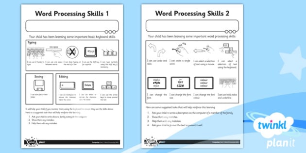 word processing task associated