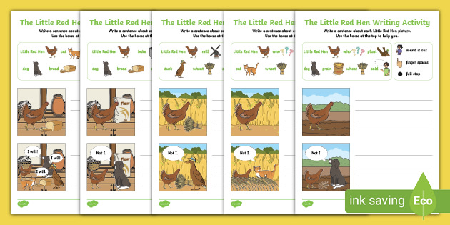 The Little Red Hen Early Writing Activity (teacher made)