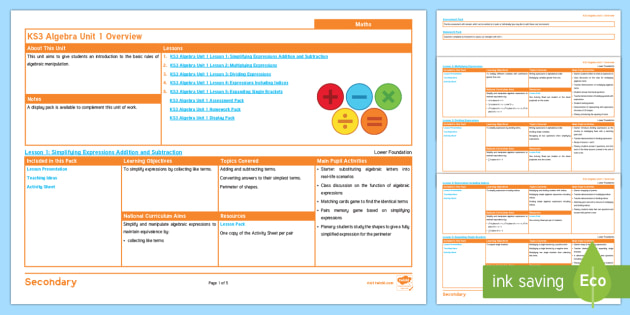 FREE! - An Introduction to Algebra: Unit Overview | KS3 Maths