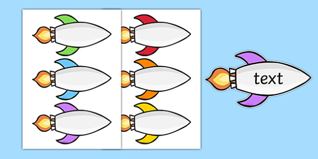 editable space rocket