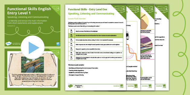 Functional Skills El1 Lesson 2 Twinkl Inclusion
